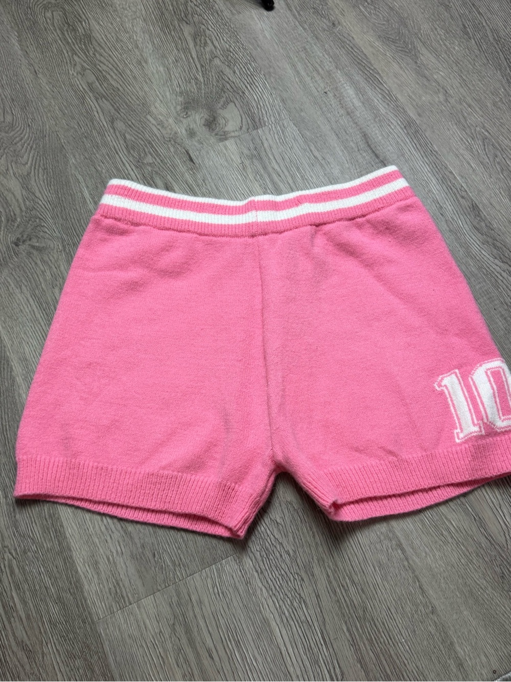 Daisy Pink Knit Lounge Plus Size Shorts 2X Varsity Barbiecore Sweater Shorts NWT